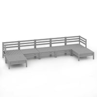 Thumbnail for 7-tlg. Garten-Lounge-Set Grau Massivholz Kiefer
