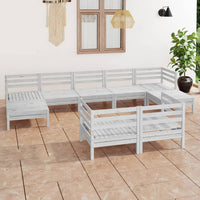 Thumbnail for 9-tlg. Garten-Lounge-Set Weiß Massivholz Kiefer