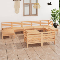 Thumbnail for 10-tlg. Garten-Lounge-Set Kiefer Massivholz
