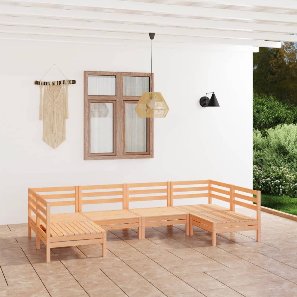 6-tlg. Garten-Lounge-Set Massivholz Kiefer