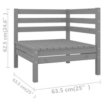 Thumbnail for 11-tlg. Garten-Lounge-Set Grau Massivholz Kiefer