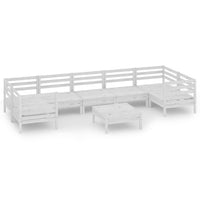 Thumbnail for 8-tlg. Garten-Lounge-Set Weiß Massivholz Kiefer