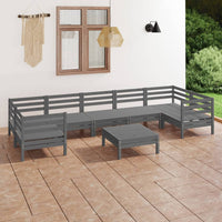 Thumbnail for 8-tlg. Garten-Lounge-Set Grau Massivholz Kiefer