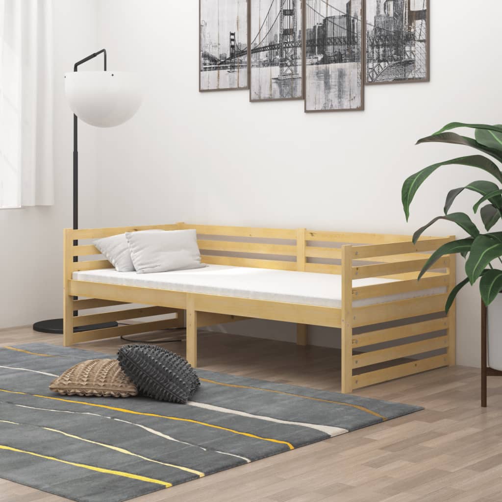 Tagesbett mit Matratze 90x200 cm Massivholz Kiefer