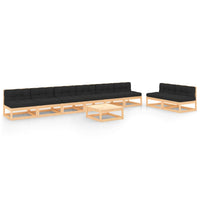 Thumbnail for 9-tlg. Garten-Lounge-Set mit Kissen Massivholz Kiefer