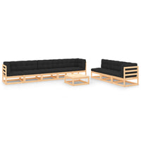 Thumbnail for 9-tlg. Garten-Lounge-Set mit Kissen Massivholz Kiefer