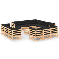 Thumbnail for 14-tlg. Garten-Lounge-Set mit Kissen Kiefer Massivholz