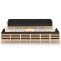 Thumbnail for 13-tlg. Garten-Lounge-Set mit Kissen Kiefer Massivholz