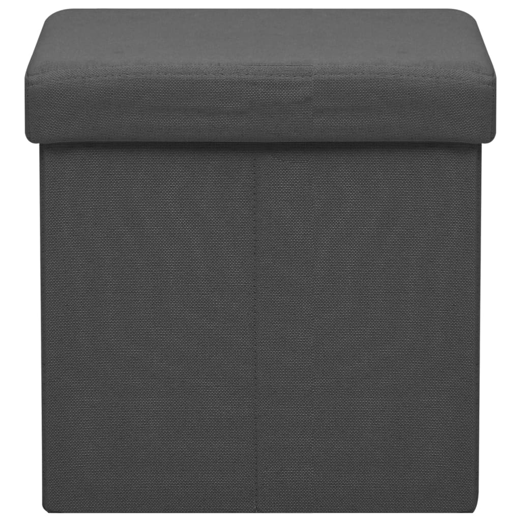 Hocker mit Stauraum Katzenmuster Dunkelgrau Stoff