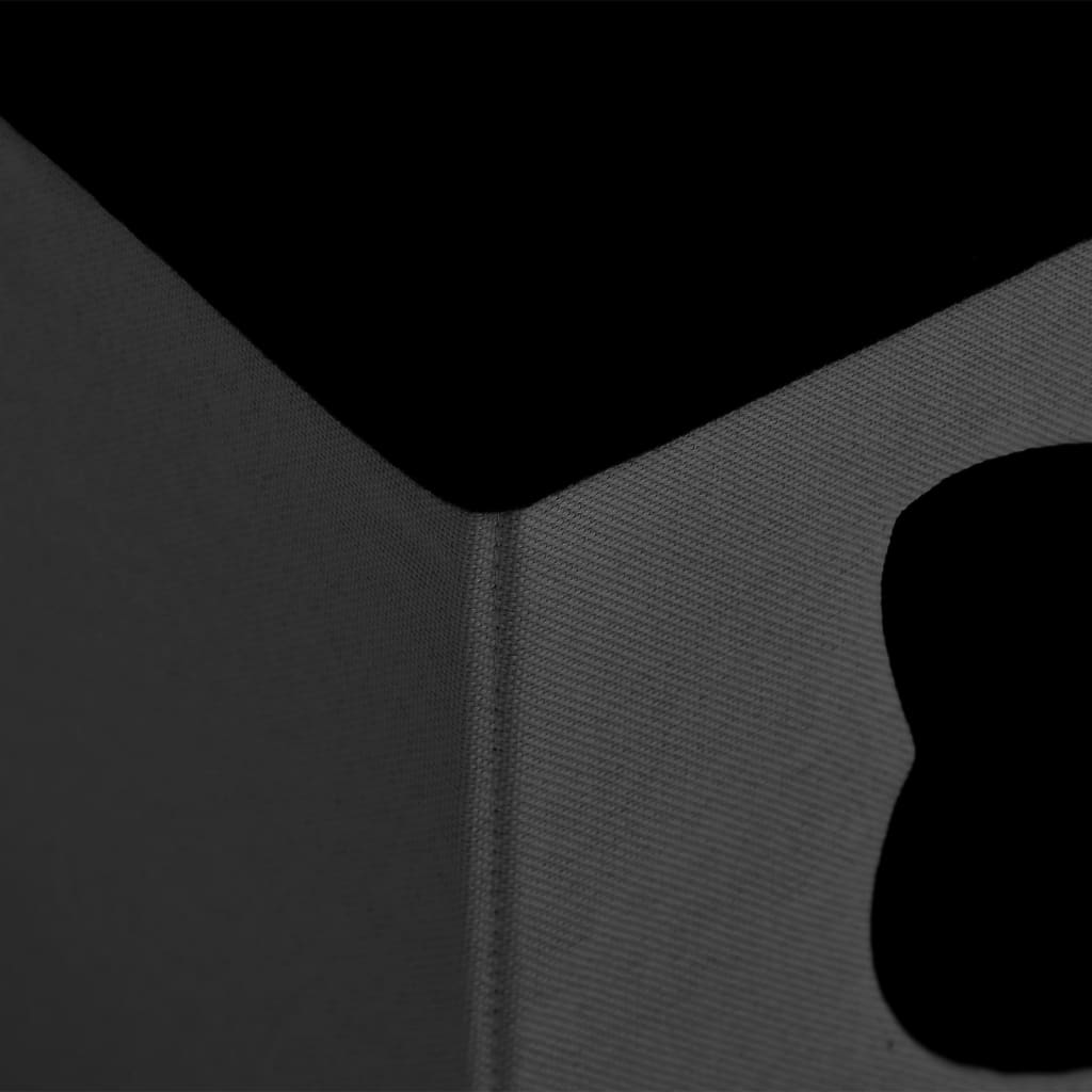 Hocker mit Stauraum Katzenmuster Dunkelgrau Stoff