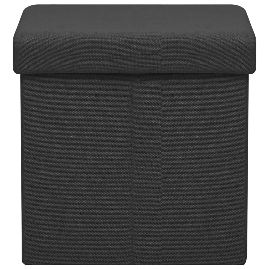 Hocker mit Stauraum Katzenmuster Schwarz Stoff