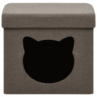 Thumbnail for Hocker mit Stauraum Katzenmuster Braun Stoff