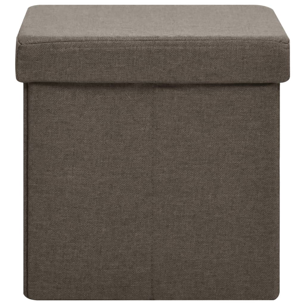 Hocker mit Stauraum Katzenmuster Braun Stoff