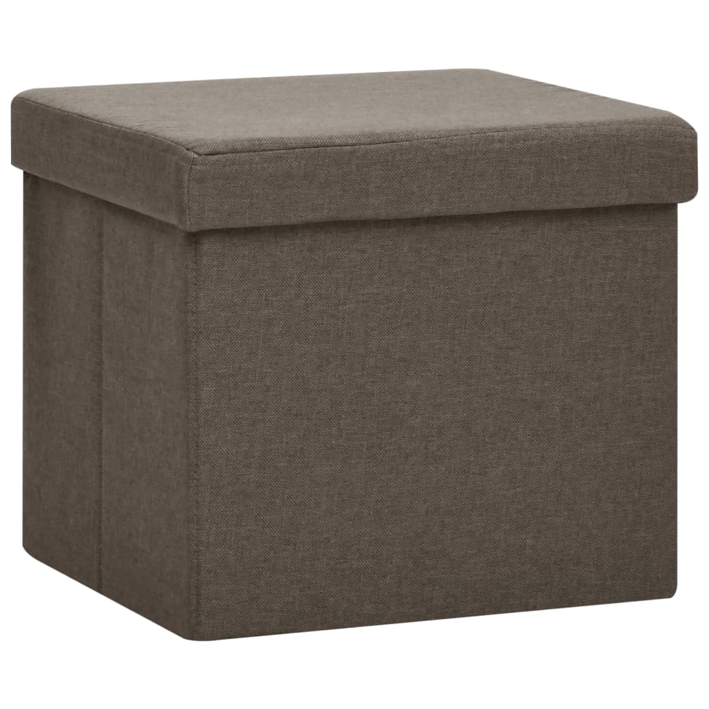 Hocker mit Stauraum Katzenmuster Braun Stoff