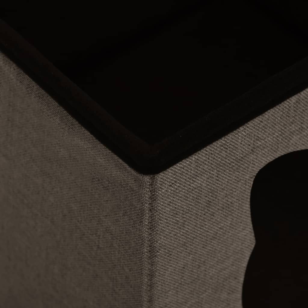 Hocker mit Stauraum Katzenmuster Braun Stoff