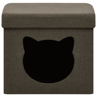 Thumbnail for Hocker mit Stauraum Katzenmuster Dunkelbraun Stoff