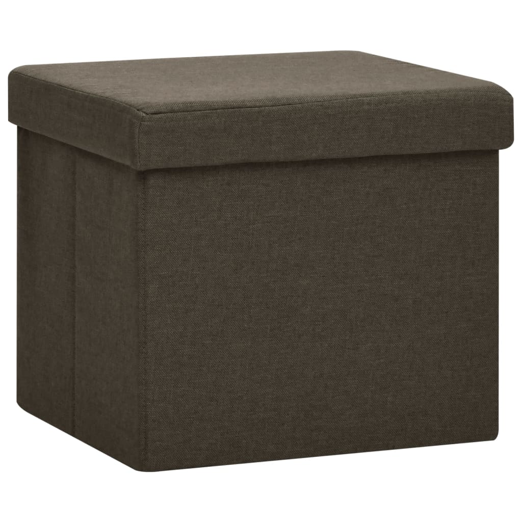 Hocker mit Stauraum Katzenmuster Dunkelbraun Stoff