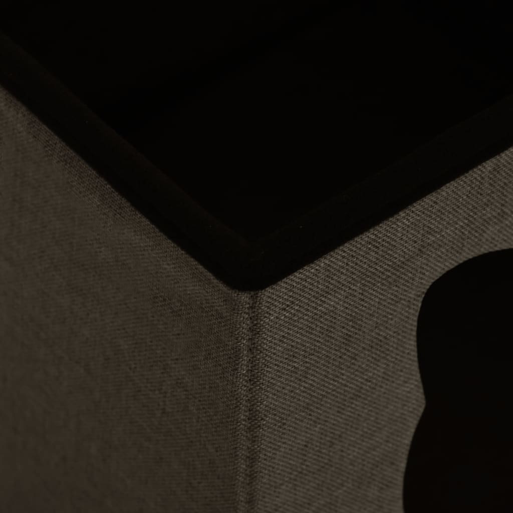 Hocker mit Stauraum Katzenmuster Dunkelbraun Stoff