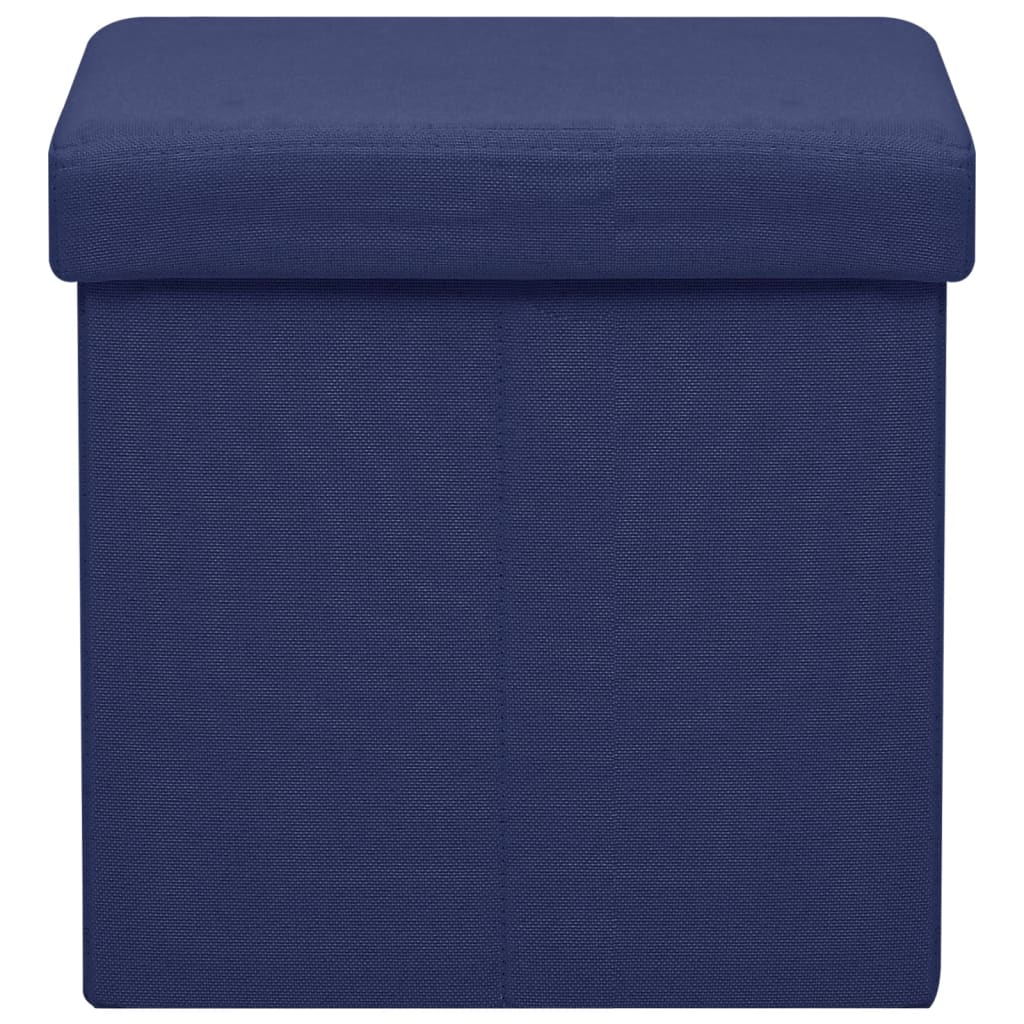 Hocker mit Stauraum Katzenmuster Blau Stoff