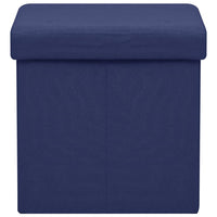 Thumbnail for Hocker mit Stauraum Katzenmuster Blau Stoff