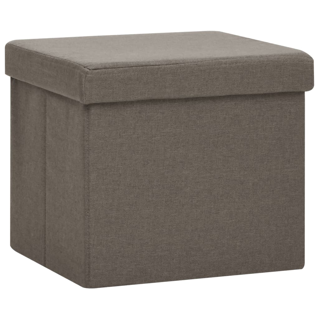 Hocker mit Stauraum Katzenmuster Taupe Stoff