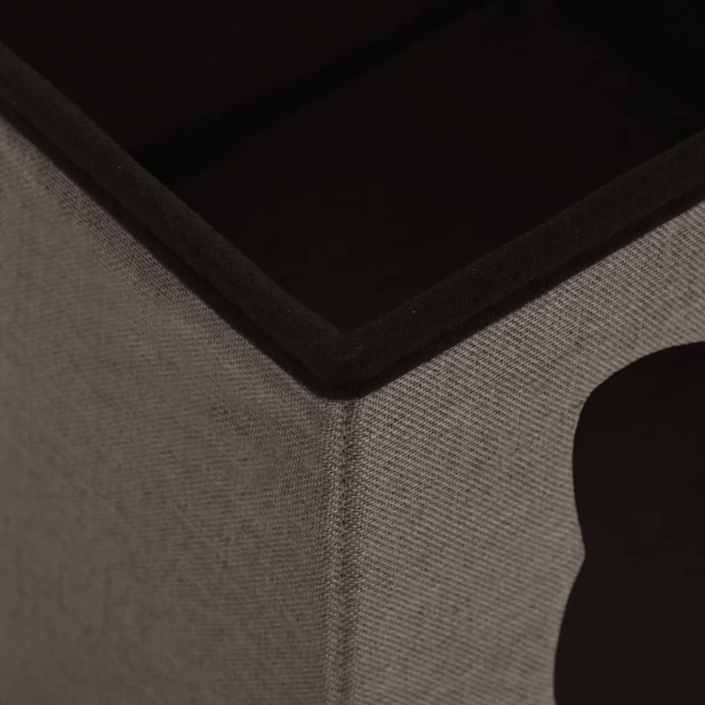 Hocker mit Stauraum Katzenmuster Taupe Stoff