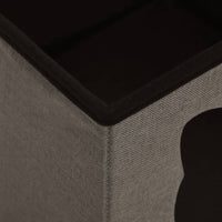 Thumbnail for Hocker mit Stauraum Katzenmuster Taupe Stoff