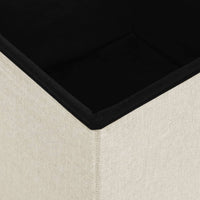 Thumbnail for Hocker mit Stauraum Cremeweiß Leinenoptik