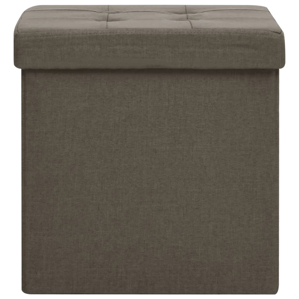 Hocker mit Stauraum Braun Leinenoptik