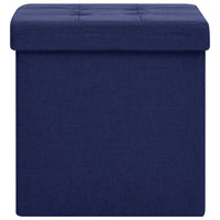 Thumbnail for Hocker mit Stauraum 2 Stk. Blau Leinenoptik