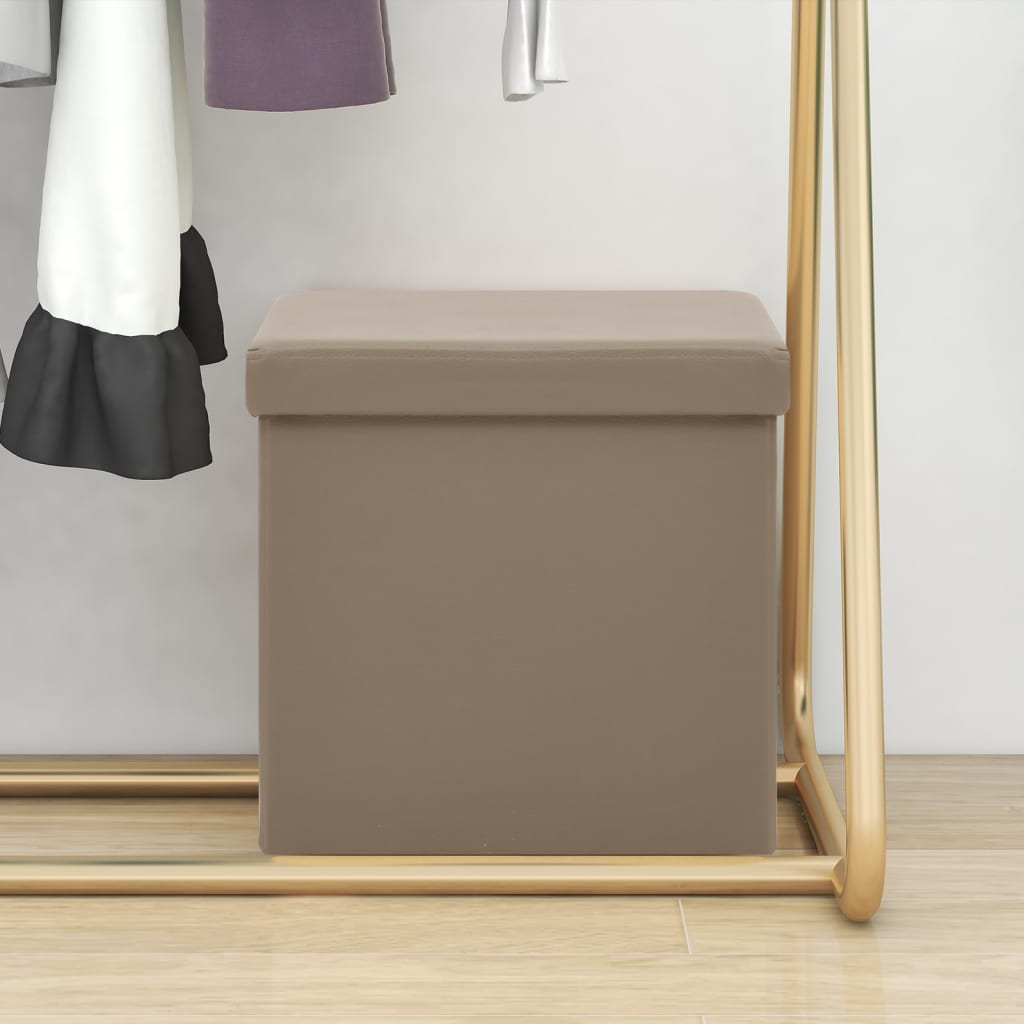 Hocker mit Stauraum Cappuccino-Braun PVC