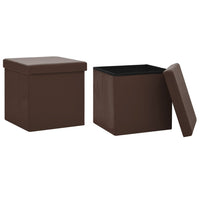 Thumbnail for Hocker mit Stauraum 2 Stk. Braun PVC
