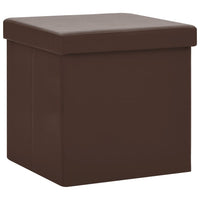 Thumbnail for Hocker mit Stauraum 2 Stk. Braun PVC