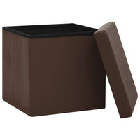 Thumbnail for Hocker mit Stauraum 2 Stk. Braun PVC