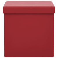 Thumbnail for Hocker mit Stauraum 2 Stk. Weinrot PVC