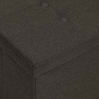Thumbnail for Faltbare Sitzbank mit Stauraum Dunkelbraun Leinenoptik