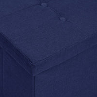 Thumbnail for Faltbare Sitzbank mit Stauraum Blau Leinenoptik
