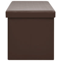 Thumbnail for Faltbare Sitzbank mit Stauraum Braun PVC
