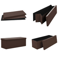 Thumbnail for Faltbare Sitzbank mit Stauraum Braun PVC