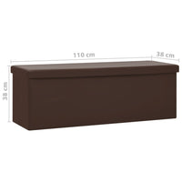 Thumbnail for Faltbare Sitzbank mit Stauraum Braun PVC