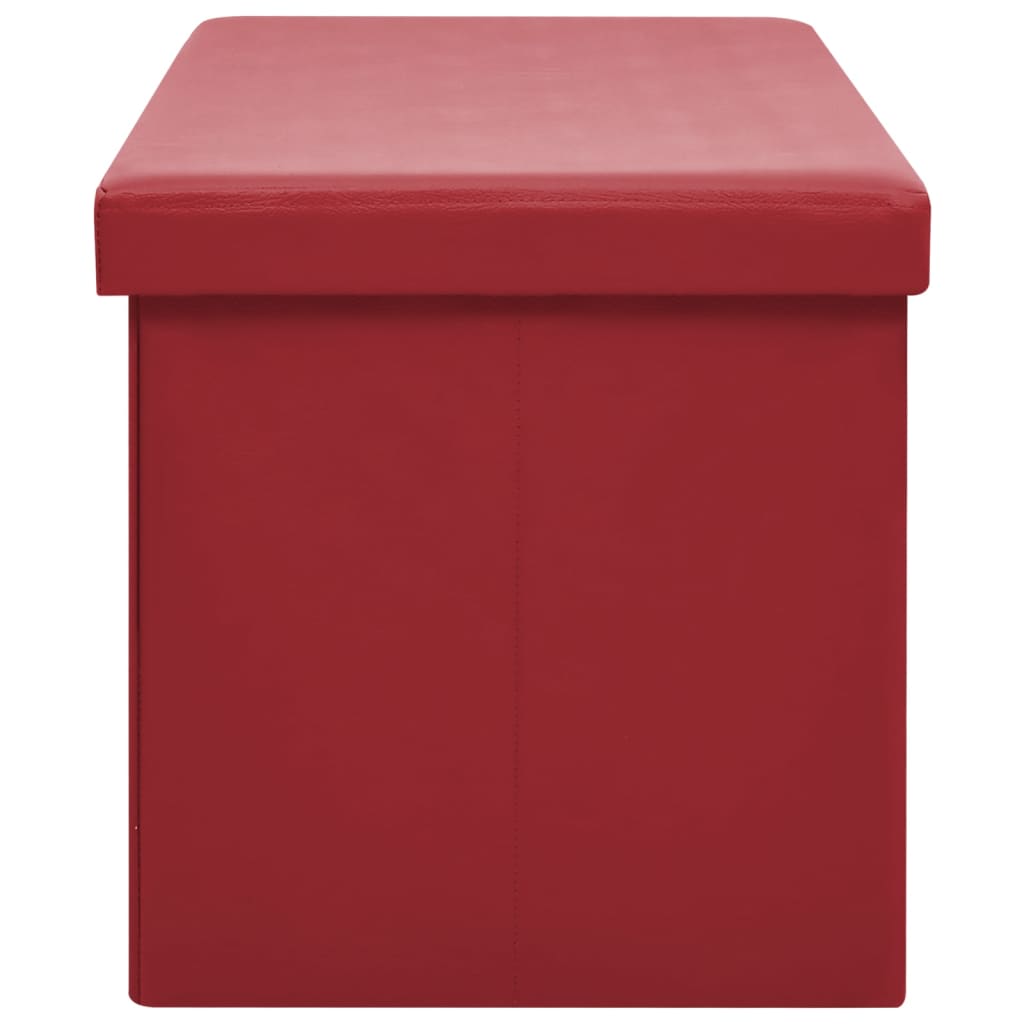 Faltbare Sitzbank mit Stauraum Weinrot PVC