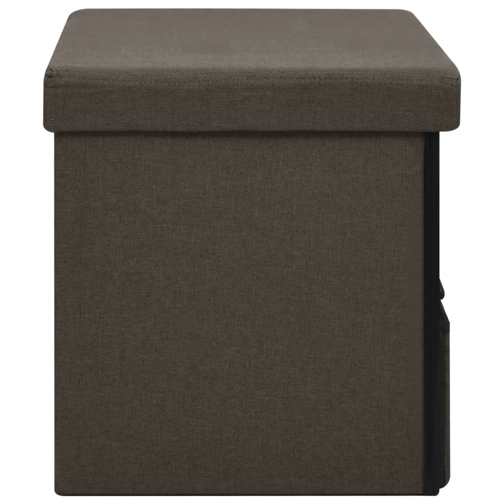 Faltbank mit Stauraum Dunkelbraun 76x38x38 cm Leinenoptik