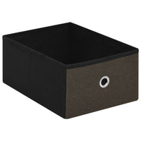 Thumbnail for Faltbank mit Stauraum Dunkelbraun 76x38x38 cm Leinenoptik