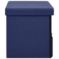 Thumbnail for Faltbare Sitzbank mit Stauraum Blau 76x38x38 cm Leinenoptik