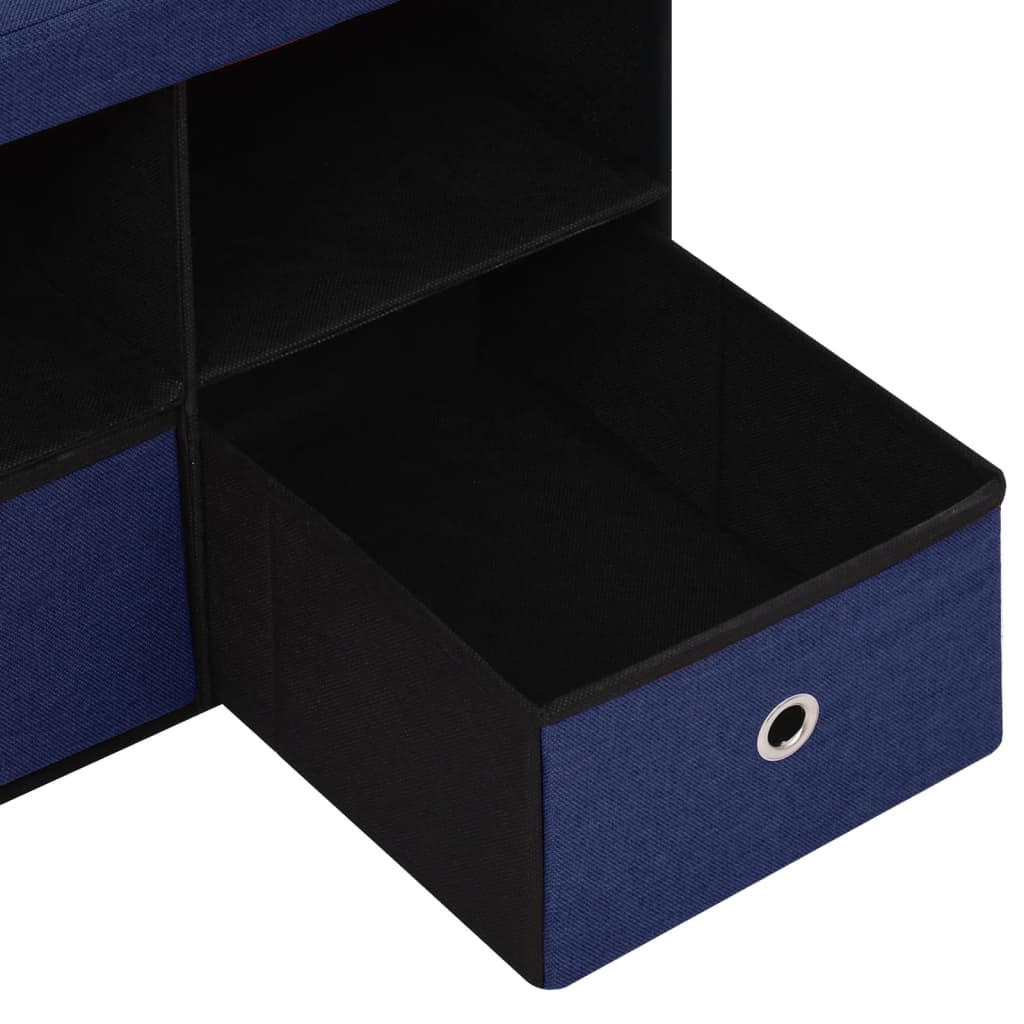 Faltbare Sitzbank mit Stauraum Blau 76x38x38 cm Leinenoptik
