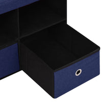 Thumbnail for Faltbare Sitzbank mit Stauraum Blau 76x38x38 cm Leinenoptik