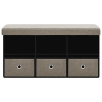 Thumbnail for Faltbare Sitzbank mit Stauraum Taupe 76x38x38 cm Leinenoptik