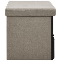 Thumbnail for Faltbare Sitzbank mit Stauraum Taupe 76x38x38 cm Leinenoptik