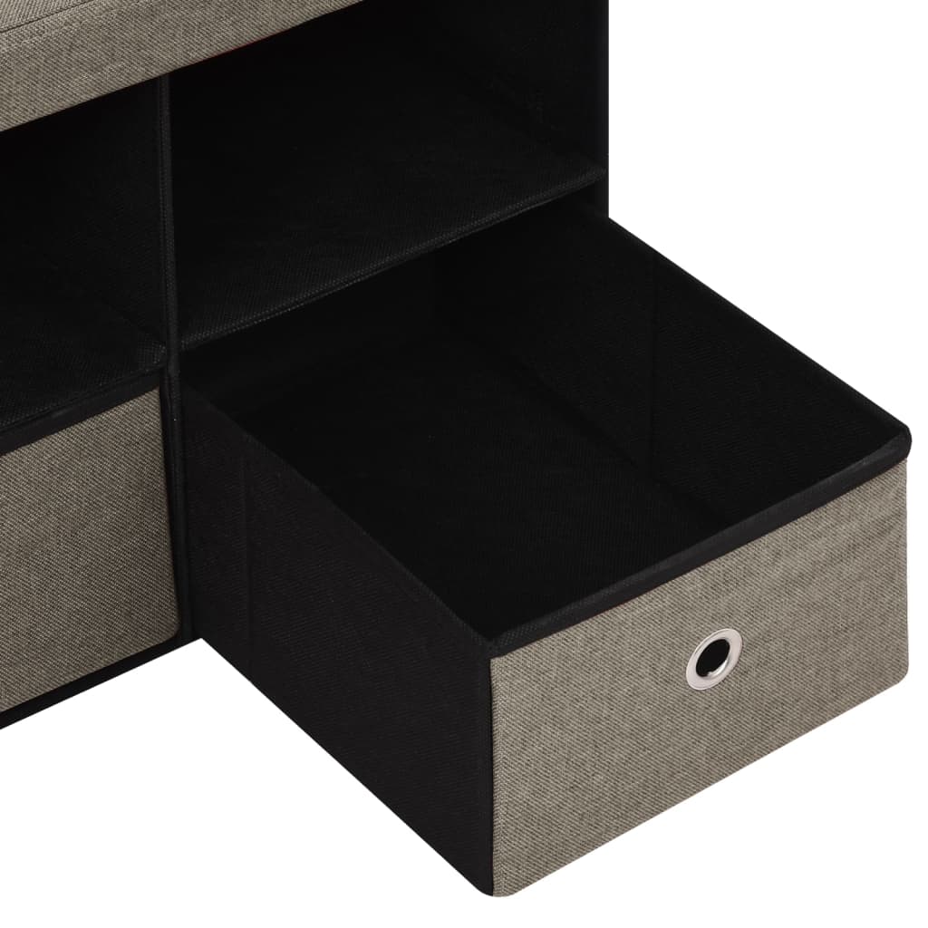 Faltbare Sitzbank mit Stauraum Taupe 76x38x38 cm Leinenoptik