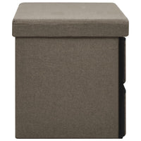 Thumbnail for Faltbare Sitzbank mit Stauraum Braun 76x38x38 cm Leinenoptik